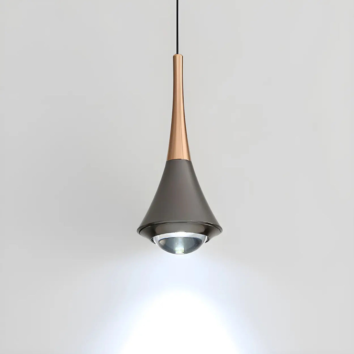 Modern Bedroom Gold Cone Pendant Light Adjustable Height Image - 10