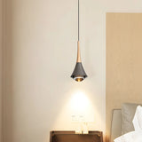 Modern Bedroom Gold Cone Pendant Light Adjustable Height Image - 4