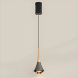 Modern Bedroom Gold Cone Pendant Light Adjustable Height Image - 5