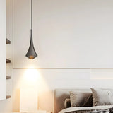 Modern Bedroom Gold Cone Pendant Light Adjustable Height Image - 6