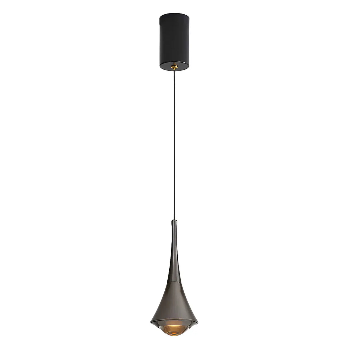 Modern Bedroom Gold Cone Pendant Light Adjustable Height Image - 8