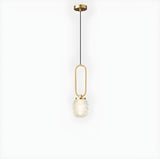 Modern Bedroom Gold Ring Clear Crystal Globe Pendant Light Image - 9