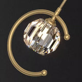 Modern Bedroom Gold Ring Crystal Globe Pendant Light Image - 9