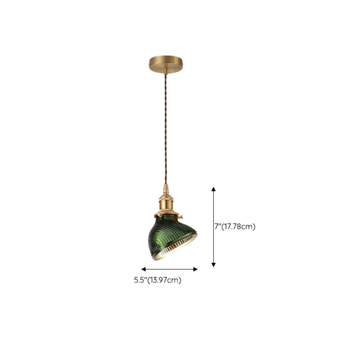 Modern Bedroom Green Glass Cylinder Pendant Light 