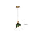 Modern Bedroom Green Glass Cylinder Pendant Light #size