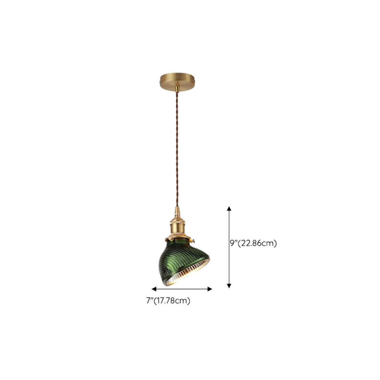 Modern Bedroom Green Glass Cylinder Pendant Light Image - 17