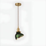 Modern Bedroom Green Glass Cylinder Pendant Light Image - 9