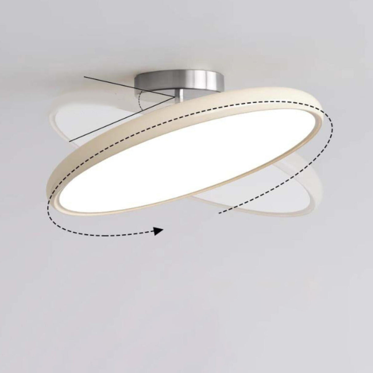 Modern Bedroom Green Round LED Semi-Flush Mount Light Image - 12