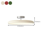 Modern Bedroom Green Round LED Semi-Flush Mount Light #size