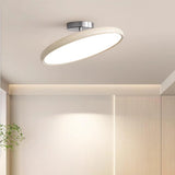 Modern Bedroom Green Round LED Semi-Flush Mount Light Image - 2