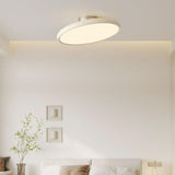 Modern Bedroom Green Round LED Semi-Flush Mount Light Image - 3