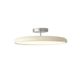 Modern Bedroom Green Round LED Semi-Flush Mount Light Image - 5