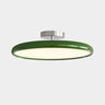 Modern Bedroom Green Round LED Semi-Flush Mount Light Image - 6