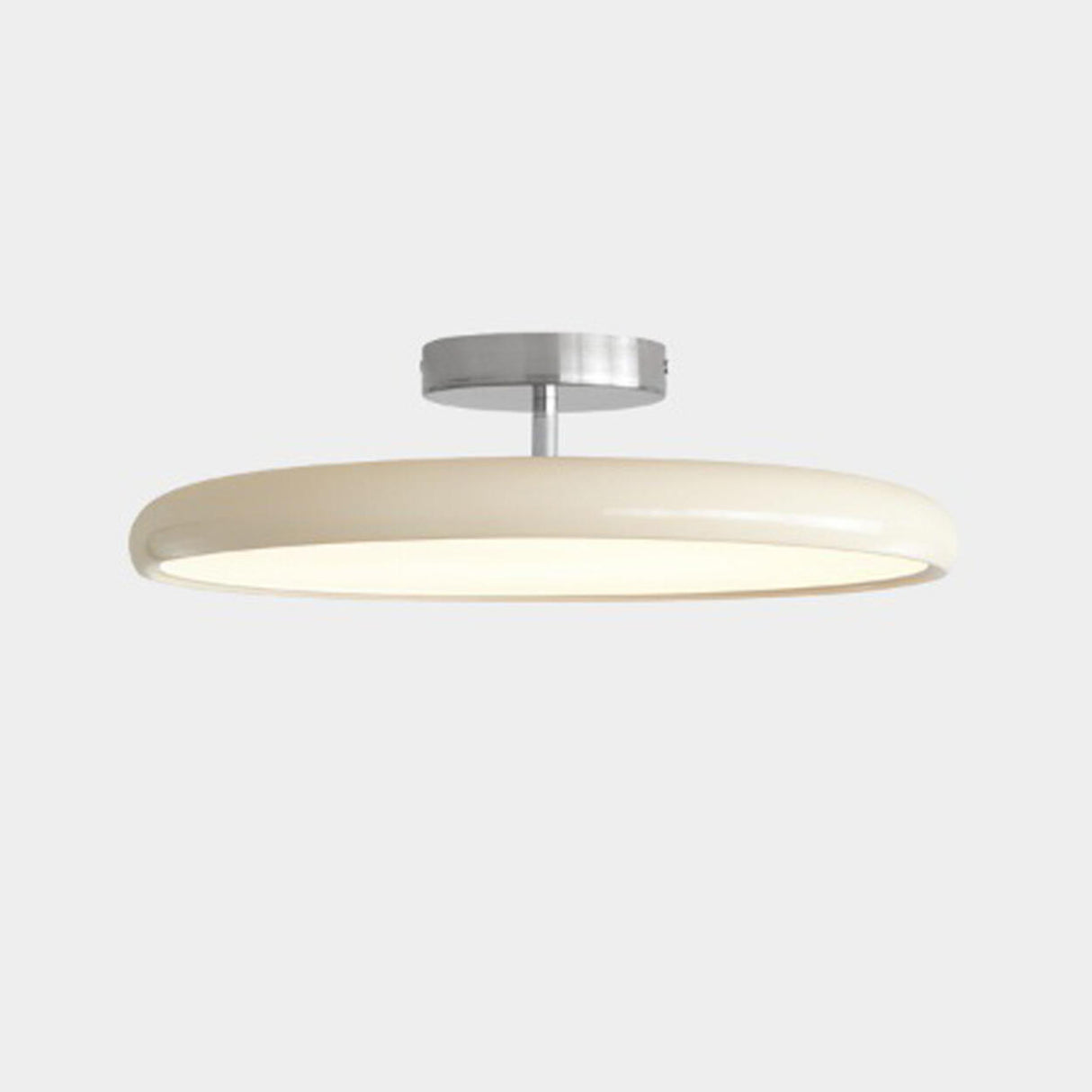 Modern Bedroom Green Round LED Semi-Flush Mount Light Image - 8