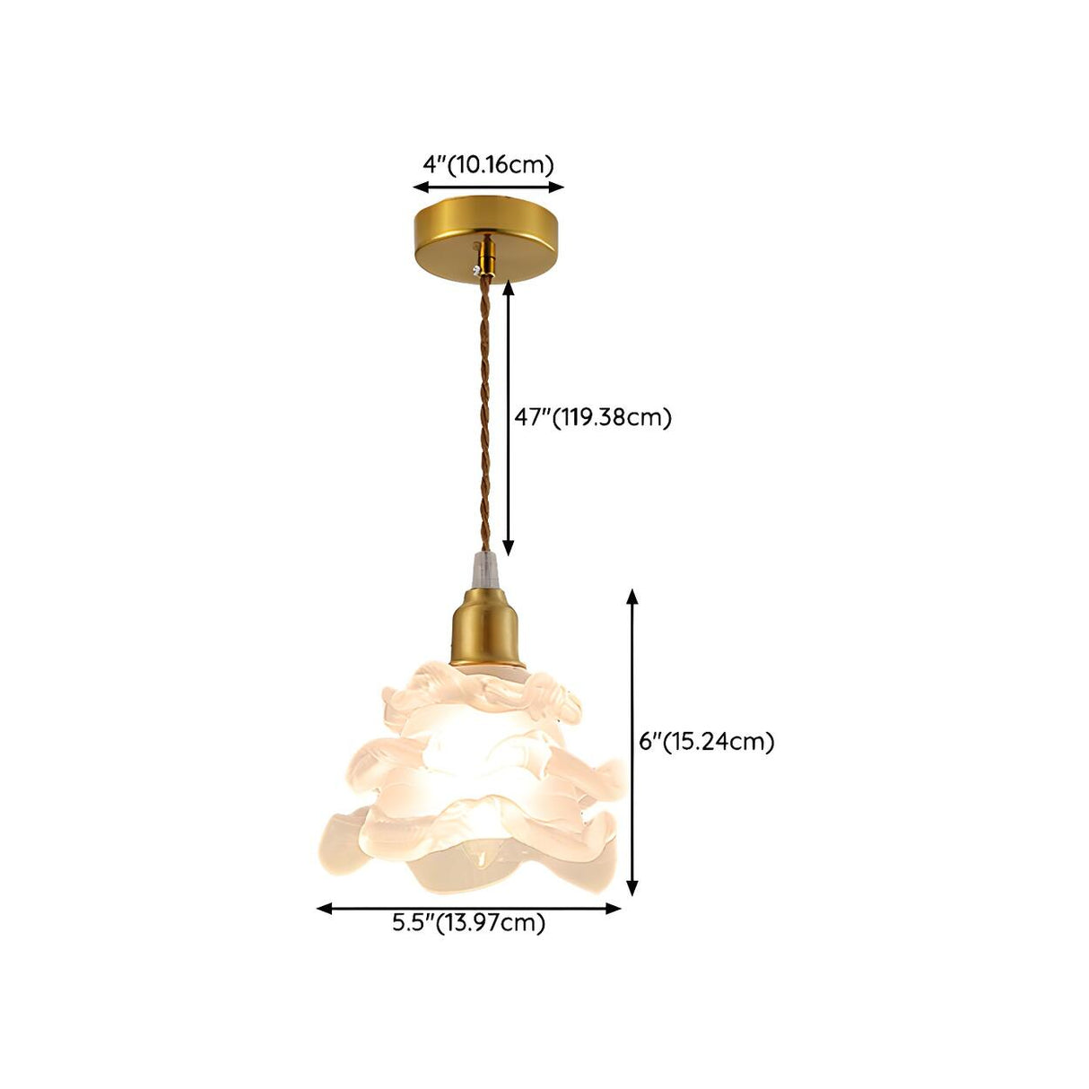 Modern Bedroom Layered Floral Clear Glass Pendant Light 