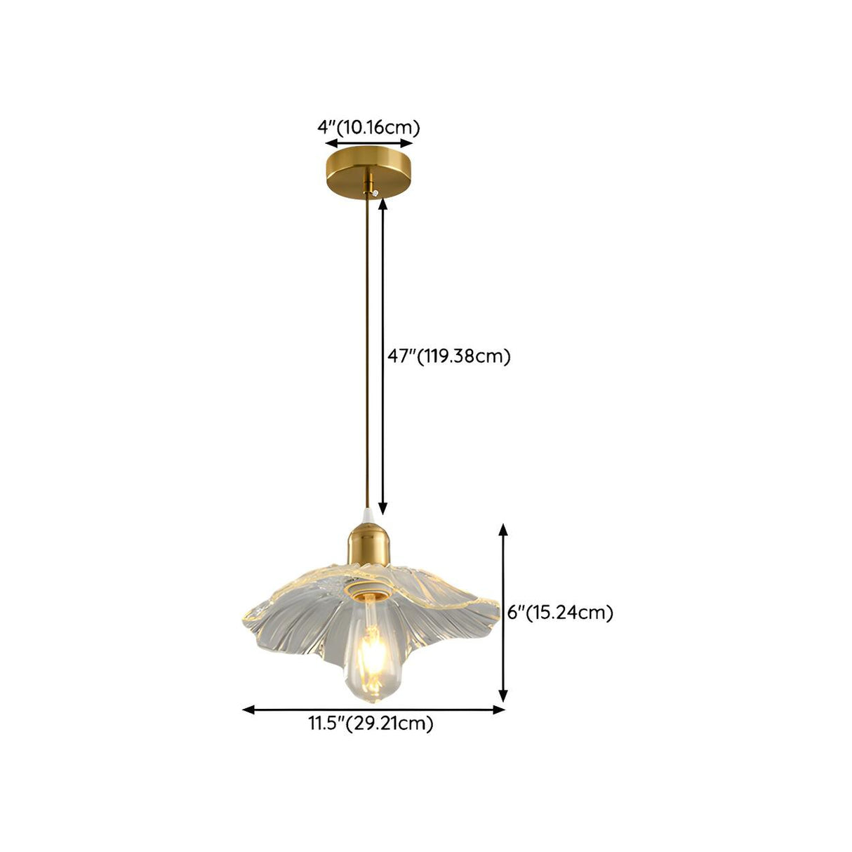 Modern Bedroom Layered Floral Clear Glass Pendant Light Image - 16