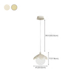 Modern Bedroom Leaf Metal Globe White Acrylic Pendant Light #size