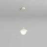 Modern Bedroom Leaf Metal Globe White Acrylic Pendant Light Image - 6