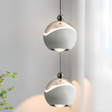 Modern Bedroom LED Chrome Ball Acrylic Pendant Light Image - 4