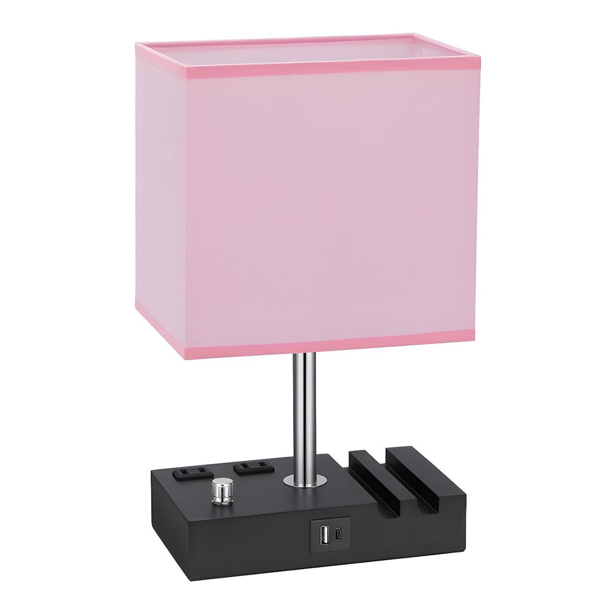 Modern Bedroom Matte Rectangular Fabric Table Lamp Image - 8