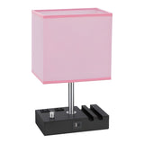 Modern Bedroom Matte Rectangular Fabric Table Lamp Image - 8