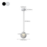 Modern Bedroom Metal Disc Rippled Glass Globe Pendant Light #size