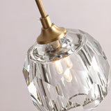 Modern Bedroom Mini Clear Crystal Globe Pendant Light Image - 7