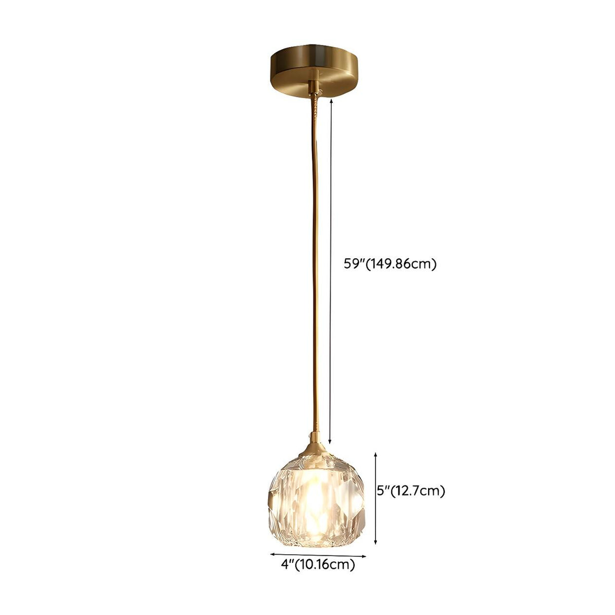 Modern Bedroom Mini Clear Crystal Globe Pendant Light 