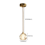 Modern Bedroom Mini Clear Crystal Globe Pendant Light #size