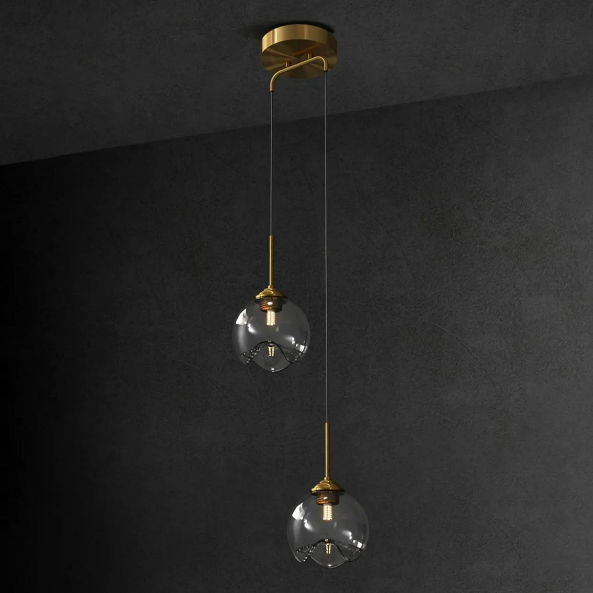 Modern Bedroom Mini Globe Clear Glass Pendant Light Image - 10