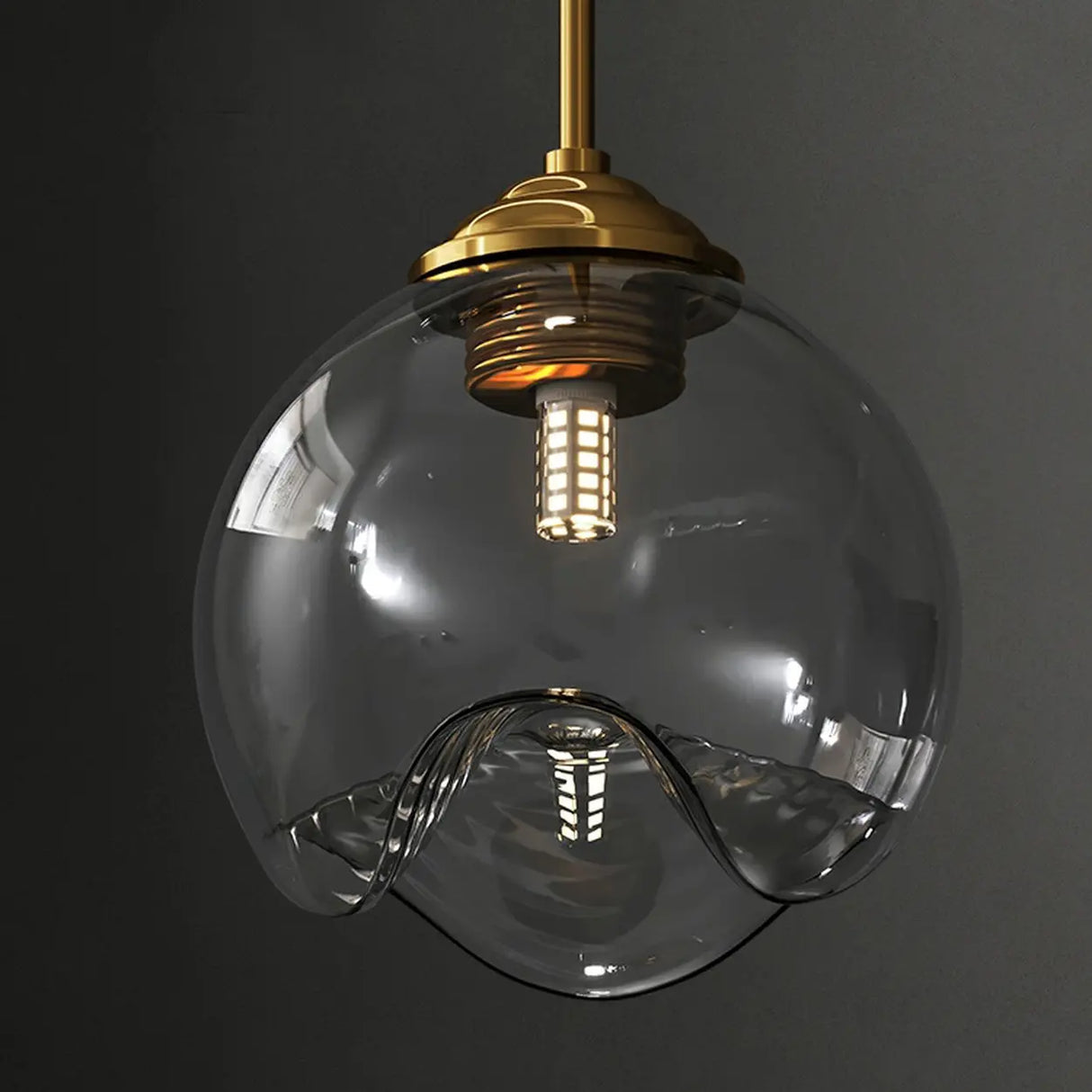 Modern Bedroom Mini Globe Clear Glass Pendant Light Image - 13