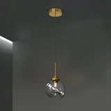 Modern Bedroom Mini Globe Clear Glass Pendant Light Image - 2