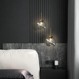 Modern Bedroom Mini Globe Clear Glass Pendant Light Image - 4