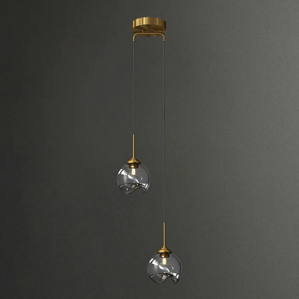 Modern Bedroom Mini Globe Clear Glass Pendant Light Image - 8