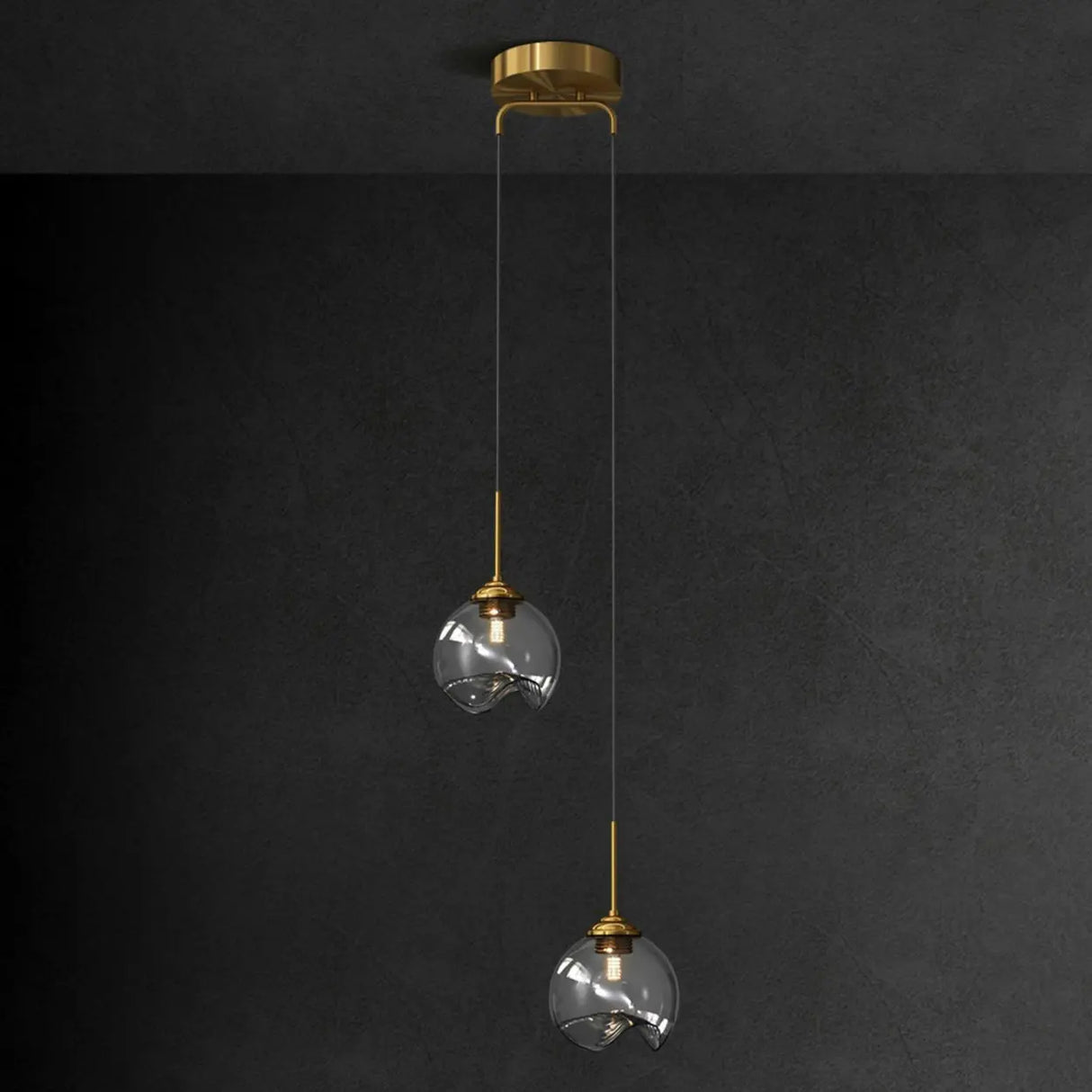 Modern Bedroom Mini Globe Clear Glass Pendant Light Image - 9