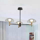 Modern Bedroom Mushroom Black and Gold Glass Chandelier Image - 1