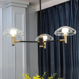 Modern Bedroom Mushroom Black and Gold Glass Chandelier Image - 2