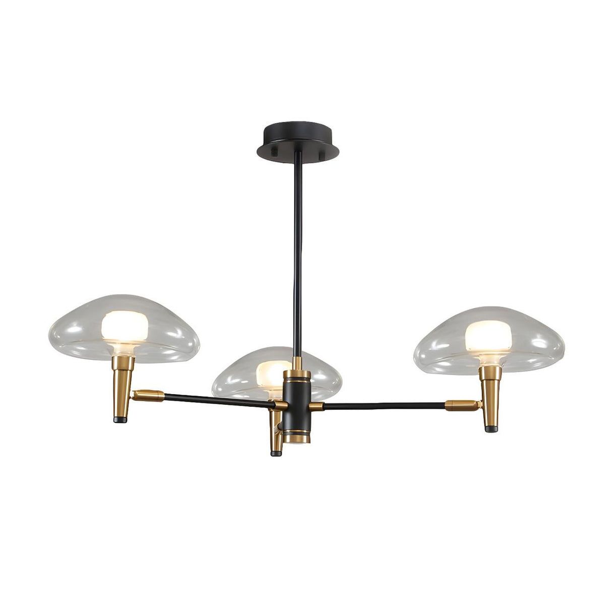 Modern Bedroom Mushroom Black and Gold Glass Chandelier Image - 3