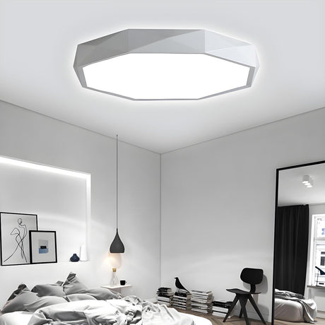 Modern Bedroom Octagon LED Flush Mount Ceiling Light Image - 1