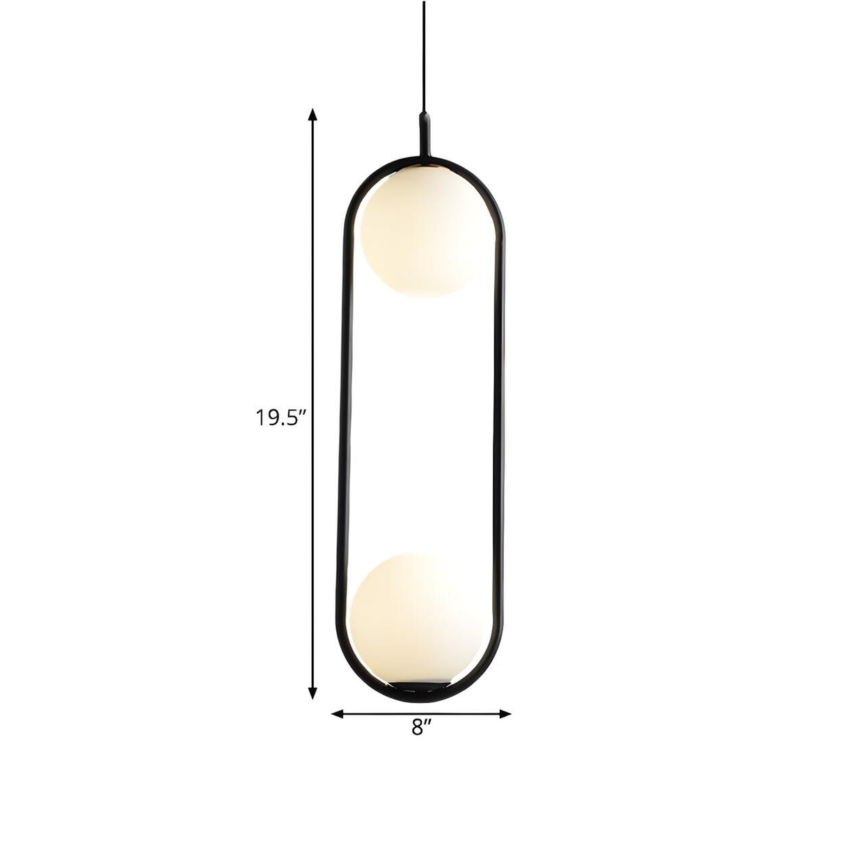 Modern Bedroom Oval White Frosted Globe Pendant Light Image - 15