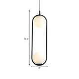 Modern Bedroom Oval White Frosted Globe Pendant Light Image - 15