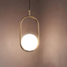 Modern Bedroom Oval White Frosted Globe Pendant Light Image - 7