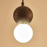 Modern Bedroom Resin Globe Pendant Light Adjustable Cord Image - 13