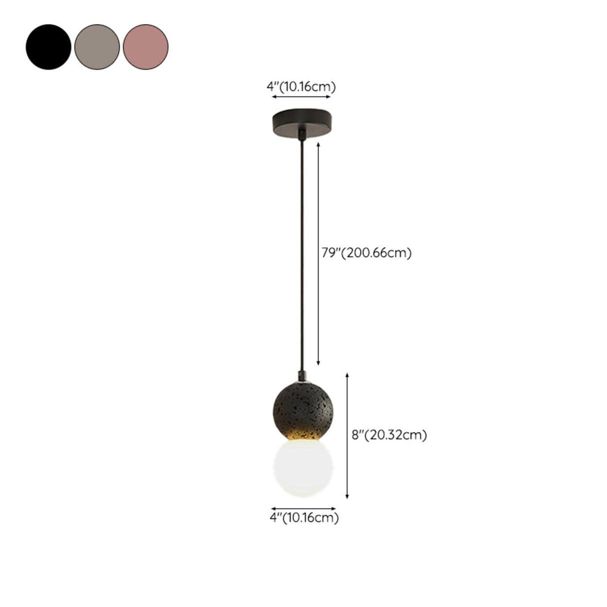 Modern Bedroom Resin Globe Pendant Light Adjustable Cord 