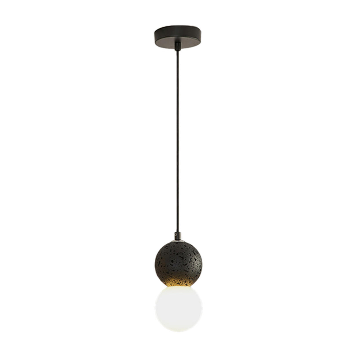 Modern Bedroom Resin Globe Pendant Light Adjustable Cord Image - 8