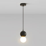 Modern Bedroom Resin Globe Pendant Light Adjustable Cord Image - 9