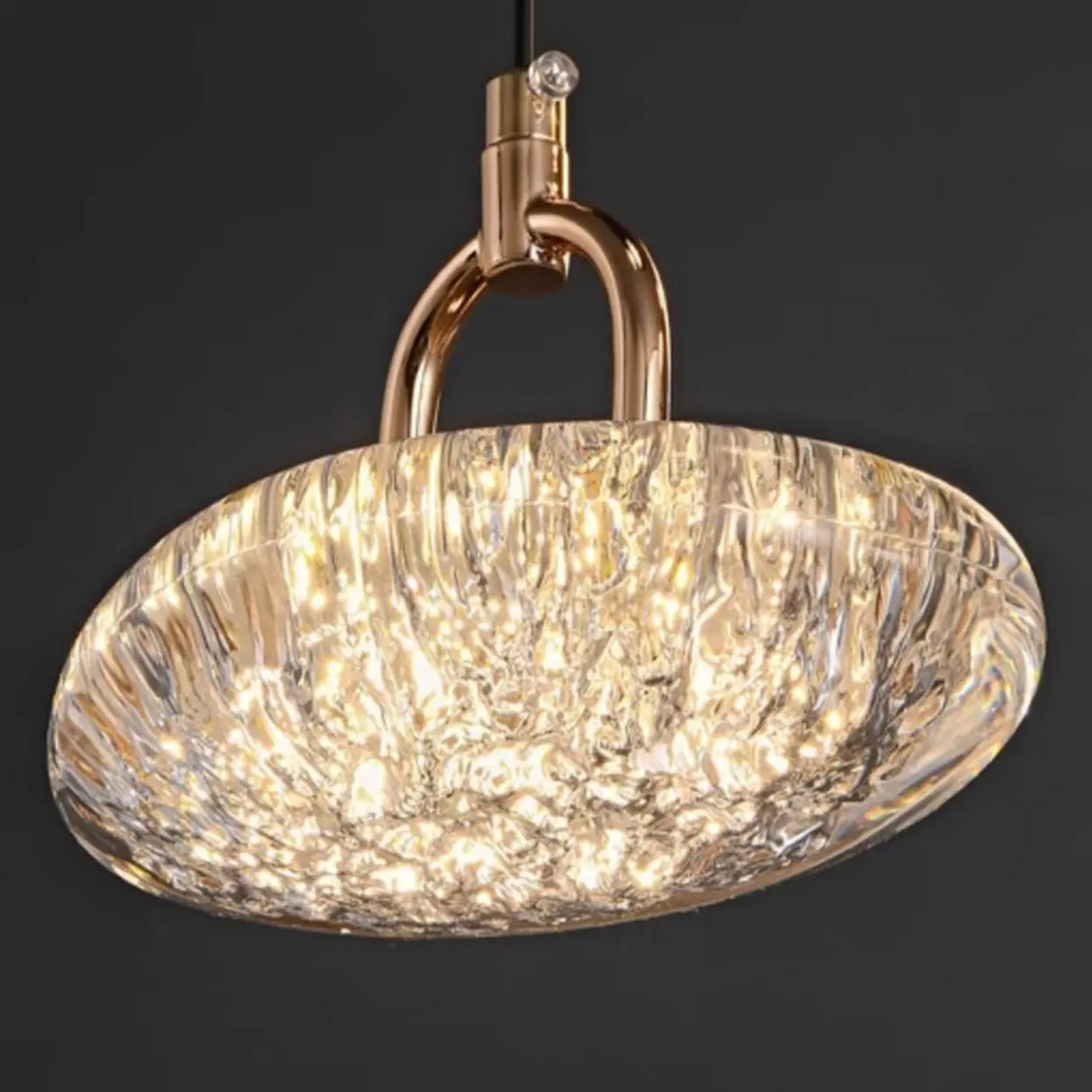 Modern Bedroom Round Clear Acrylic Pendant Light Image - 11