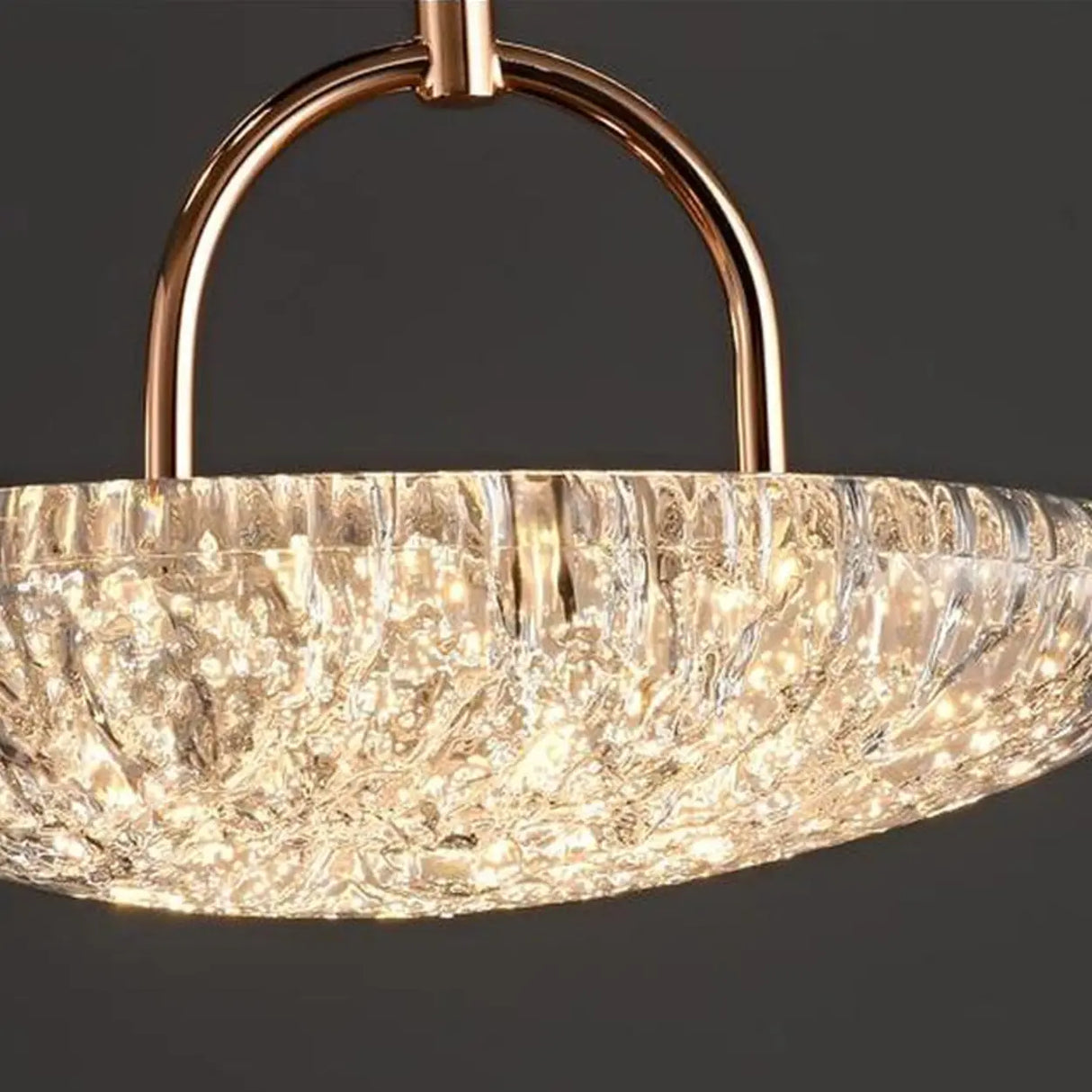 Modern Bedroom Round Clear Acrylic Pendant Light Image - 12