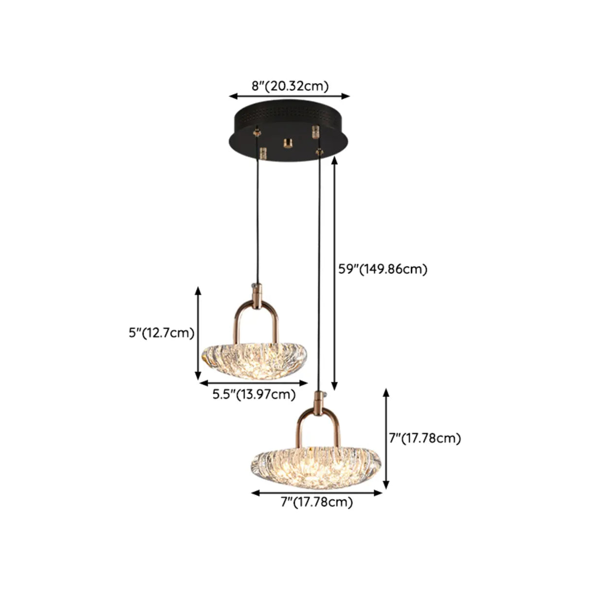 Modern Bedroom Round Clear Acrylic Pendant Light Image - 16