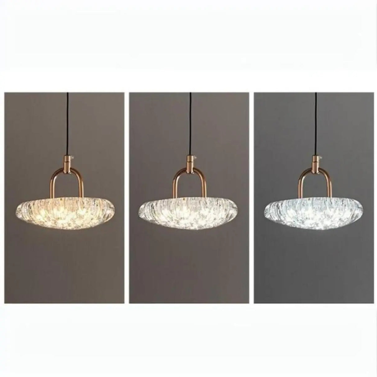 Modern Bedroom Round Clear Acrylic Pendant Light Image - 9